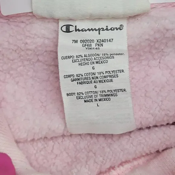 Vintage Y2K Champion Hoodie Large 24x28 Pink Bleached Reverse-Weave Baggy - Picture 9 of 16